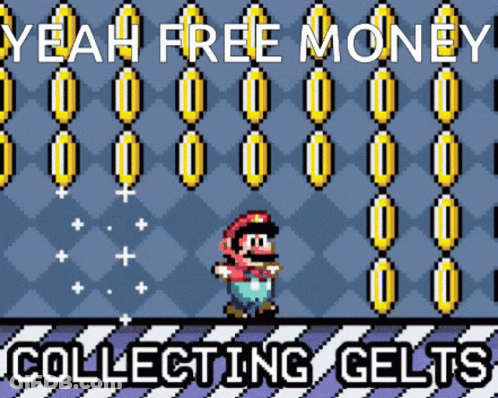 Mario Yeah Free Money Collecting Gelts GIF