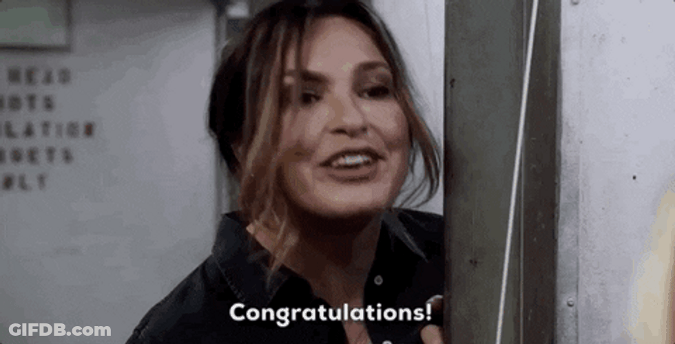 Mariska Hargitay Nodding Congratulations Mazel Tov GIF