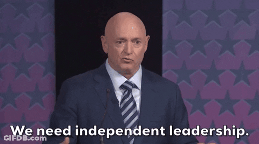 Mark Kelly Saying That We Need Independent Leadership GIF