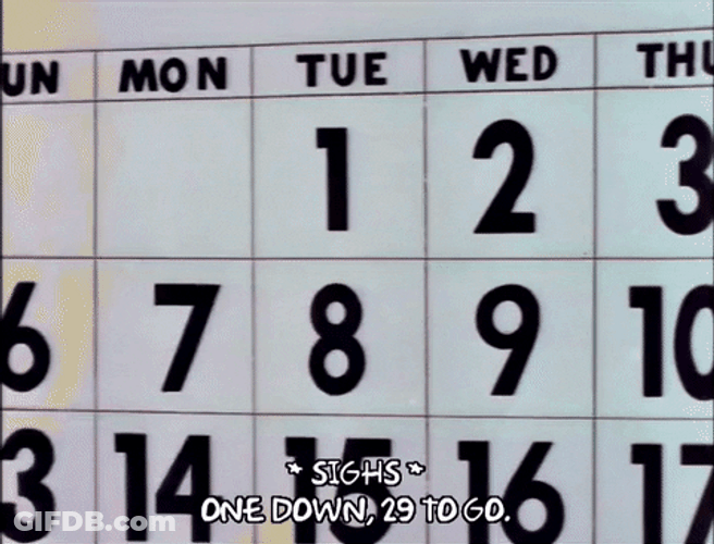 Marking Calendar One Down GIF