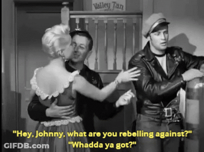 Marlon Brando The Wild One 1953 Movie Clip GIF