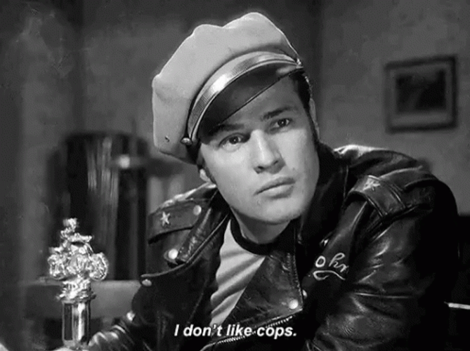 Marlon Brando Wild One Movie I Don't Like Cops GIF