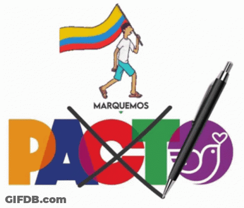 Marquemos Logo Woman Holding Flag And Pen GIF