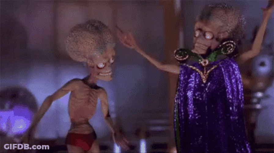 Mars Attacks Aliens Arguing GIF
