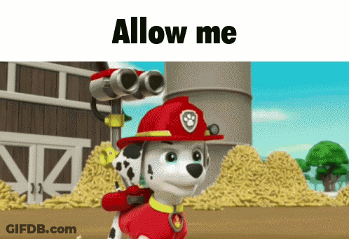 Marshall From Paw Patrol In Red Helmet Holding Binoculars GIF