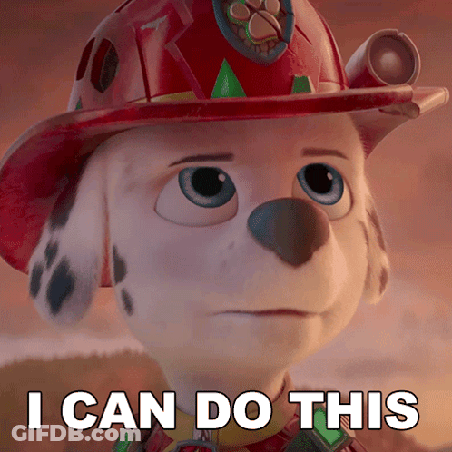 Marshall From Paw Patrol Says I Can Do This With Red Helmet GIF