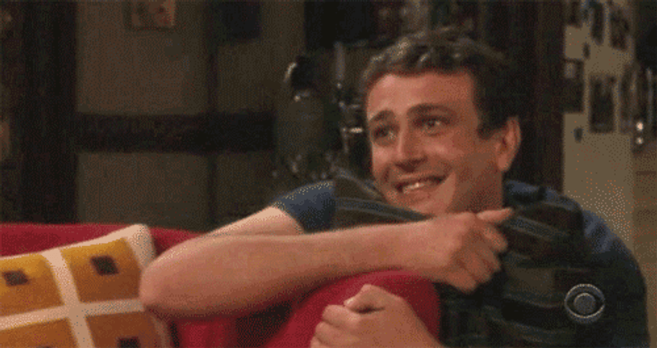 Marshall Hugging Pillow Blushing GIF