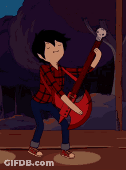 Marshall Lee Adventure Time Playing Guitar Peacefully GIF