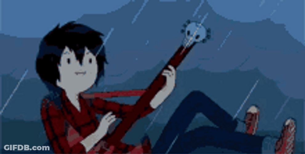 Marshall Lee Adventure Time Sad While Raining GIF