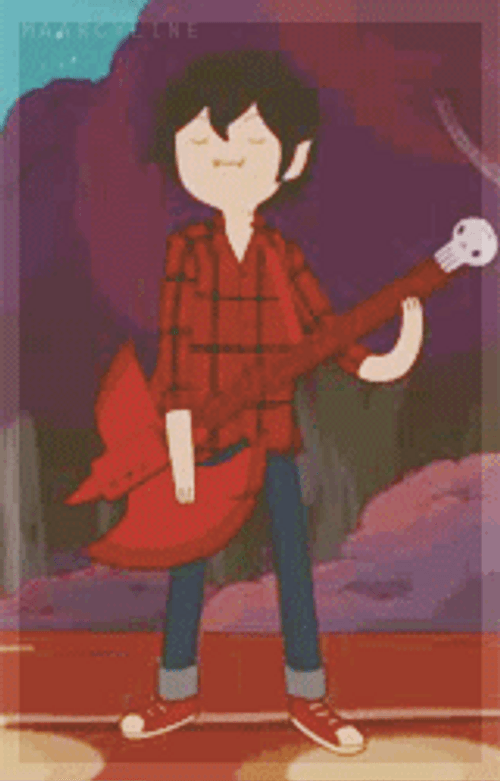 Marshall Lee Adventure Time Strumming Guitar Slowly GIF
