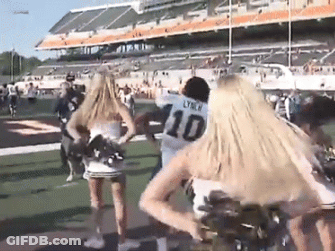 Marshawn Lynch Dancing With Cheer Dancers GIF