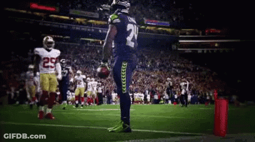 Marshawn Lynch Dropping Ball GIF