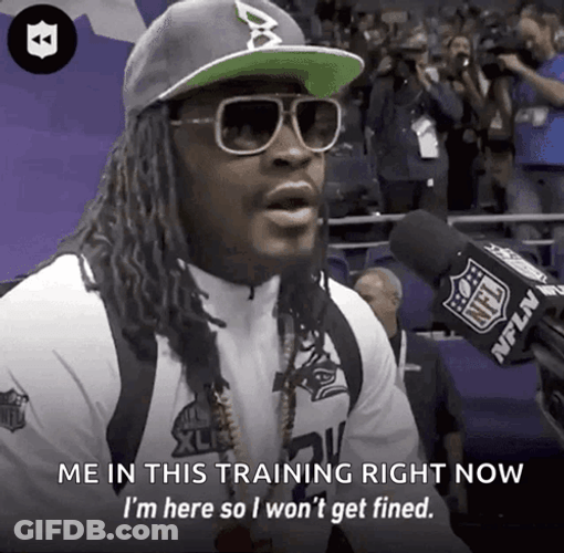 Marshawn Lynch Talks With Microphone GIF