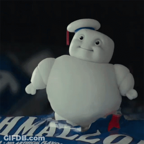 Marshmallow Ghost Standing On Marshmallows GIF