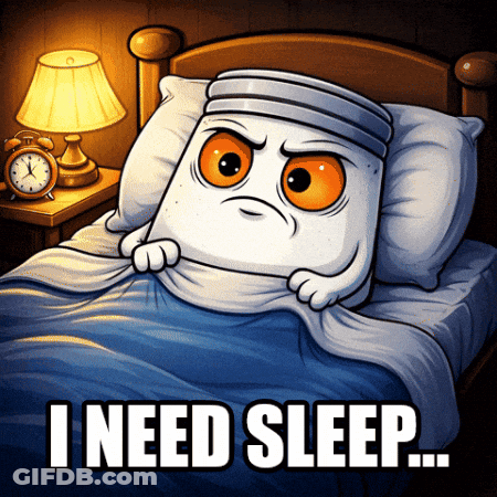 Marshmallow Laying In Bed Saying I Need Sleep GIF