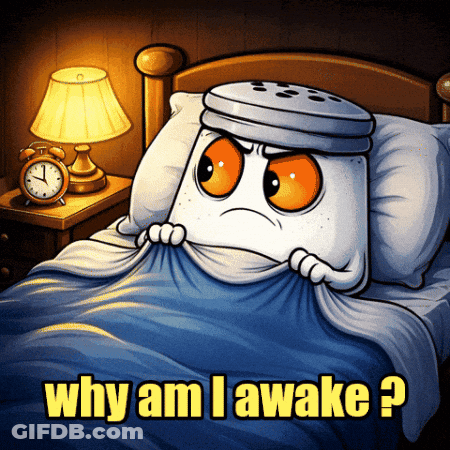 Marshmallow Laying In Bed Why Am I Awake GIF
