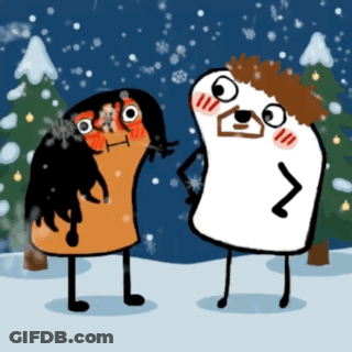 Marshmallow Standing Next To Woman GIF