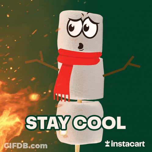 Marshmallow Wearing Scarf Stay Cool GIF