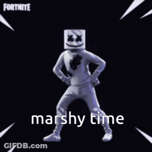 Marshmello Dancing In Fortnite Flexing Muscles GIF