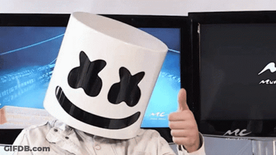 Marshmello Gives Thumbs Up GIF