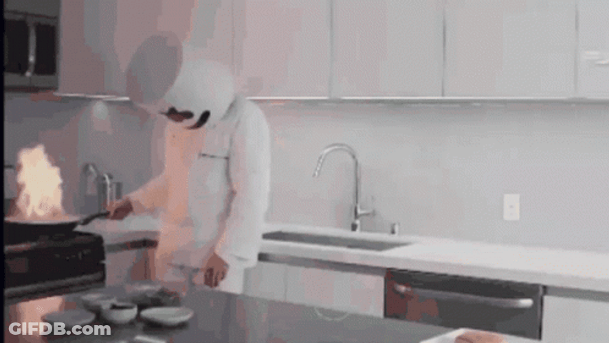 Marshmello Got The Kitchen Burning GIF