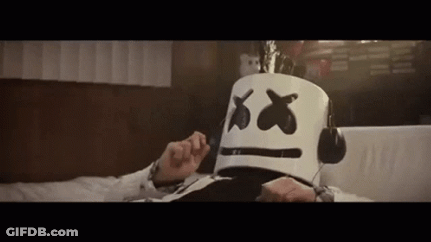 Marshmello On The Bed Crying GIF
