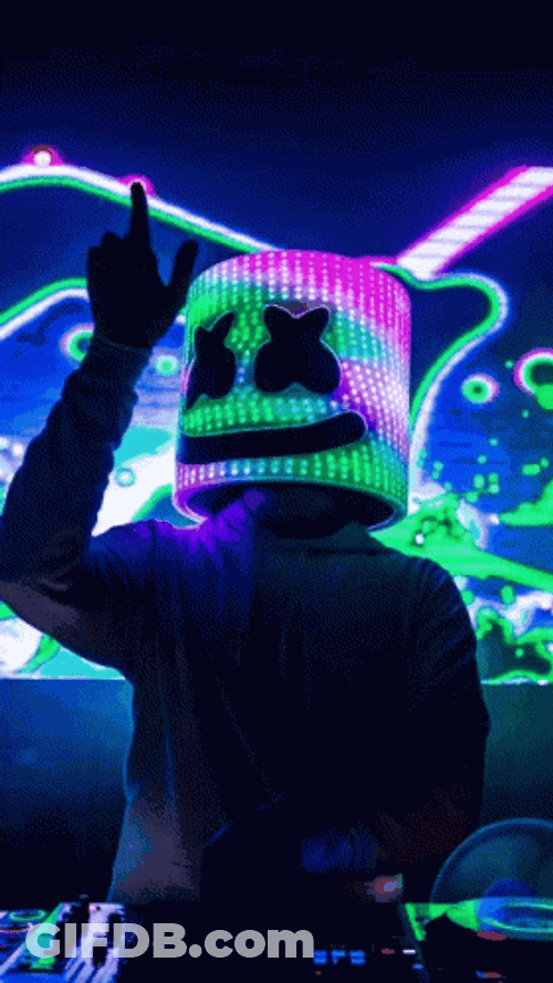 Marshmello Rainbow Light Head GIF