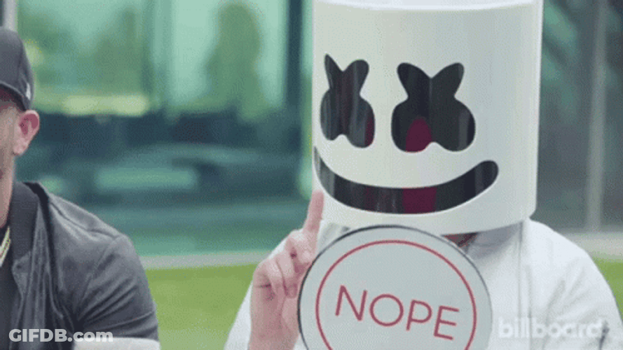 Marshmello Says No GIF