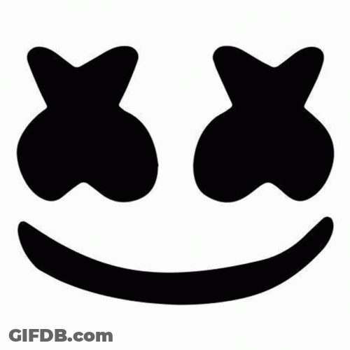 Marshmello Simple Face Doodle GIF