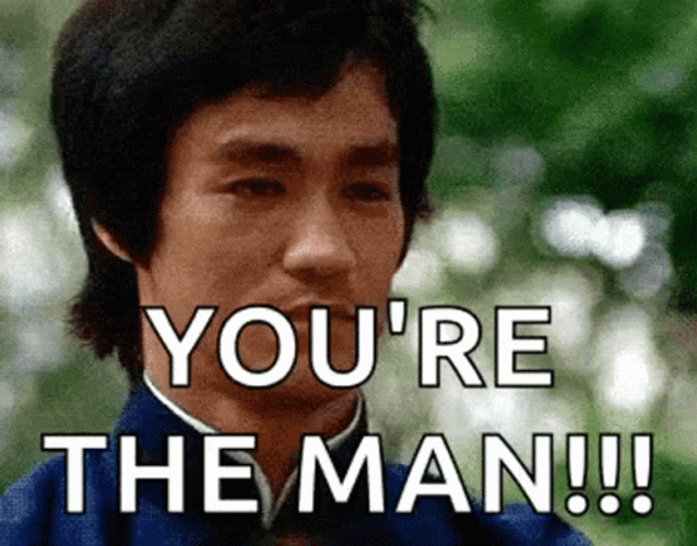 Martial Artist Bruce Lee You Da Man GIF