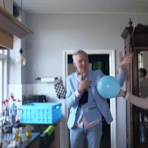 Martien Meiland Blue Balloon Deflating GIF