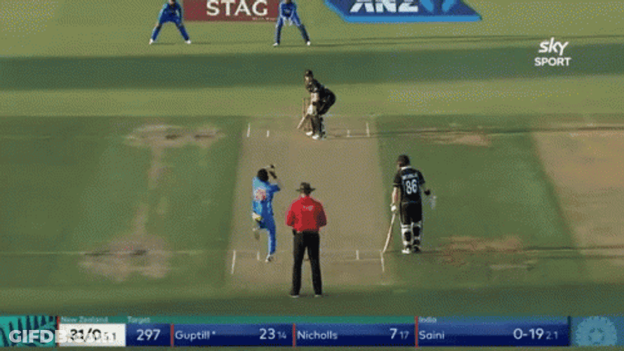 Martin Guptill Navdeep Saini Match GIF