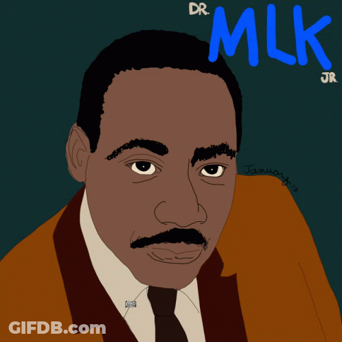 Martin Luther King Jr Drawing With Dr MLK Above GIF