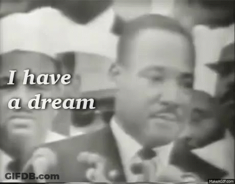Martin Luther King Jr. Speaking At Microphones Black And White GIF