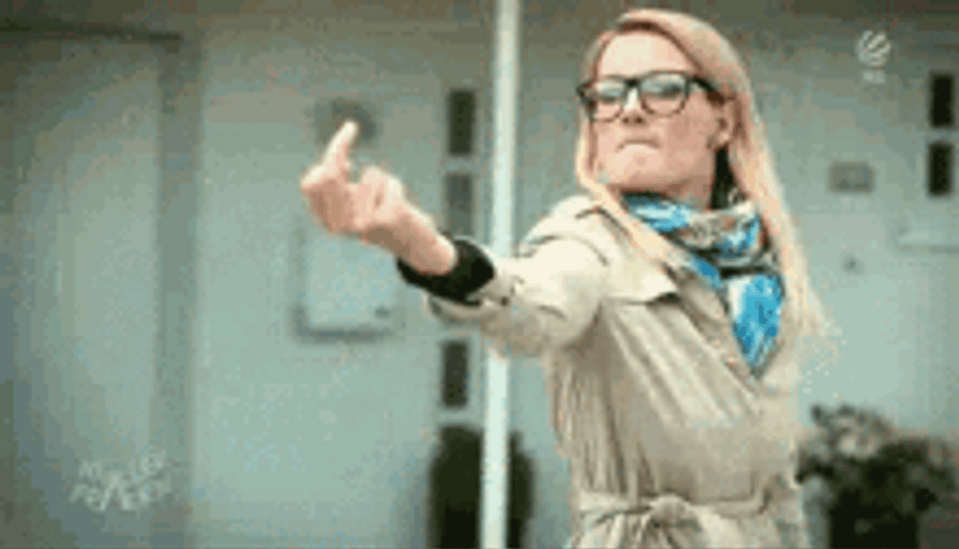 Martina Hill Forceful Flipping Off GIF