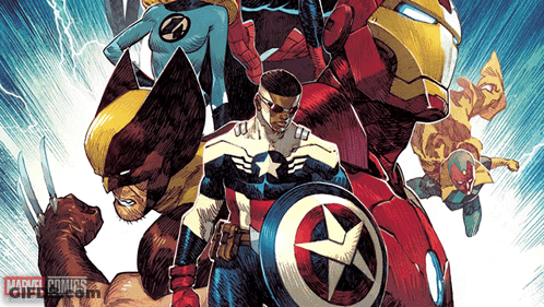 Marvel Comics Poster Of Superheroes GIF