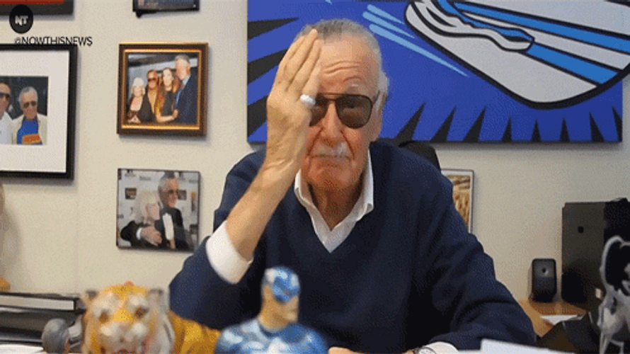 Marvel Comics Stan Lee Peek A Boo GIF