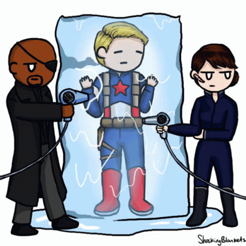 Marvel Frozen Captain America GIF