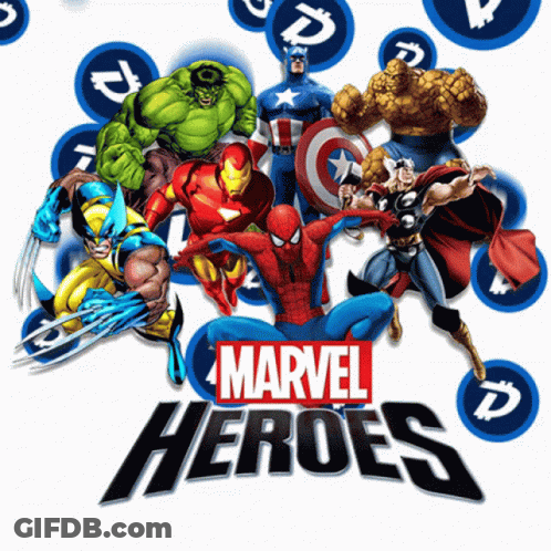 Marvel Heroes Gathered Together GIF