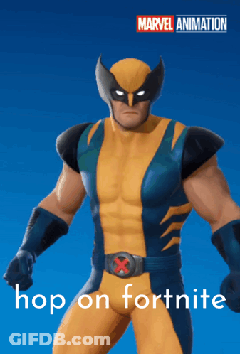 Marvel Wolverine Hop On Fortnite GIF
