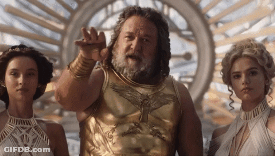 Marvel Zeus Removing Thor's Costume GIF