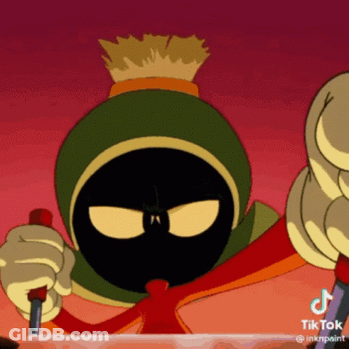 Marvin The Martian From Looney Tunes Is Holding A Sword GIF