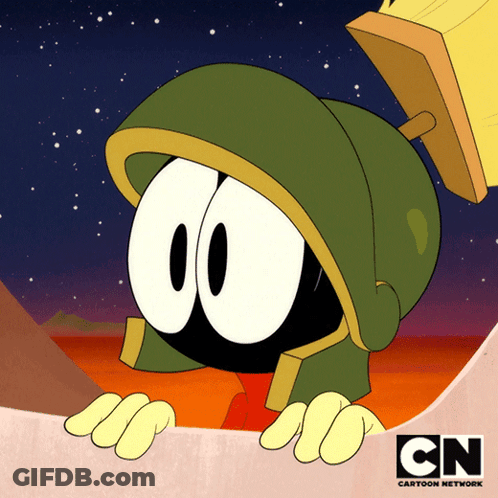Marvin The Martian From Looney Tunes Is On A Cartoon Network Advertisement GIF