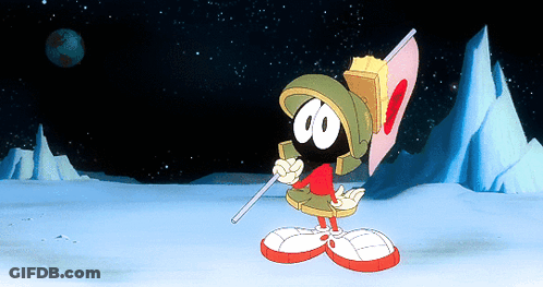 Marvin The Martian Is Holding A Flag In His Hand GIF