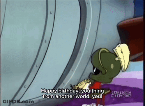 Marvin The Martian Says Happy Birthday From Another World GIF