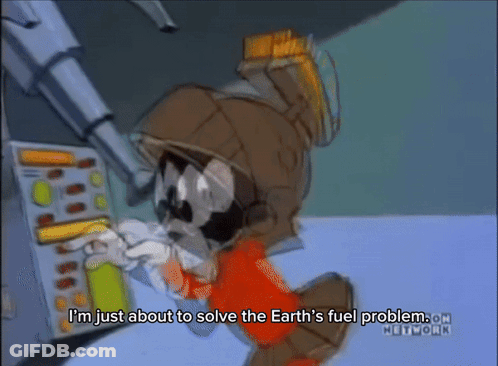 Marvin The Martian Says I 'M Just About To Solve The Earth 'S Fuel Problem On Cartoon Network GIF