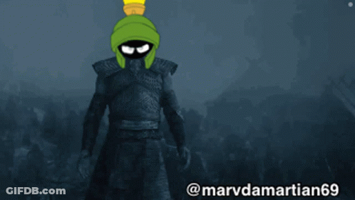 Marvin The Martian Standing In Front Of Crowd GIF