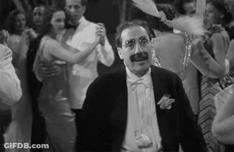 Marx Brothers Groucho Excited Dance GIF
