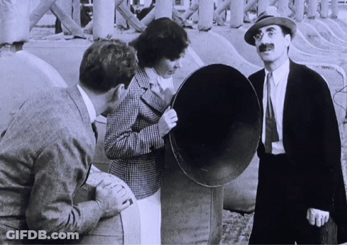 Marx Brothers Groucho Listening GIF