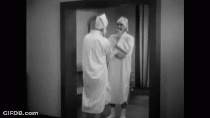Marx Brothers Groucho Suspicious Mirror GIF